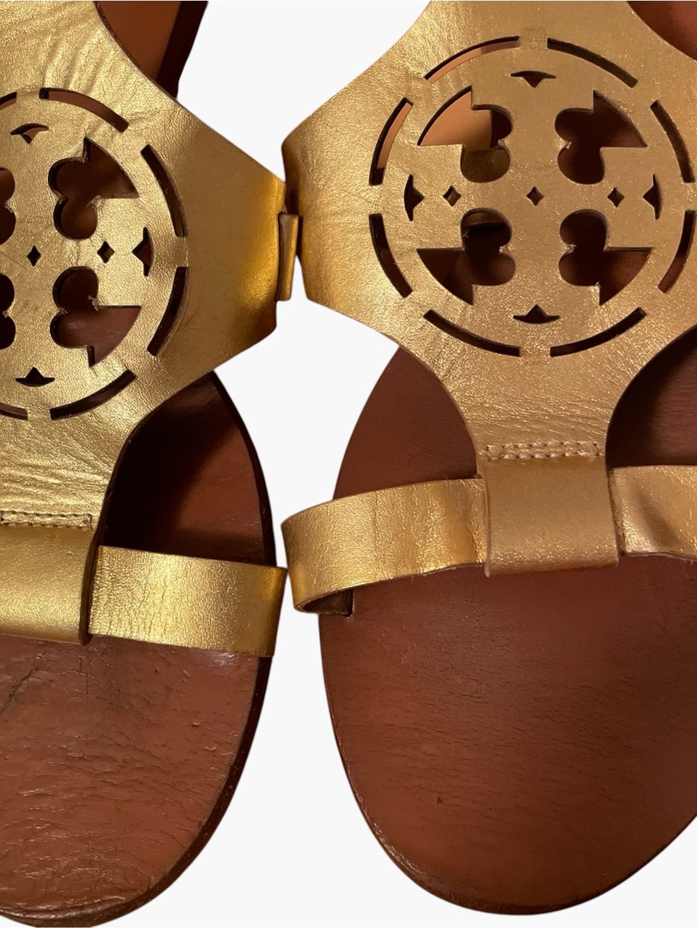 Tory Burch Gold Leather Upper Sandals size 9m - Picture 6 of 12